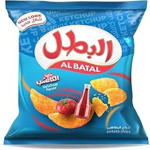 رقائق بطاطس بنكهة الكاتشب من البطل